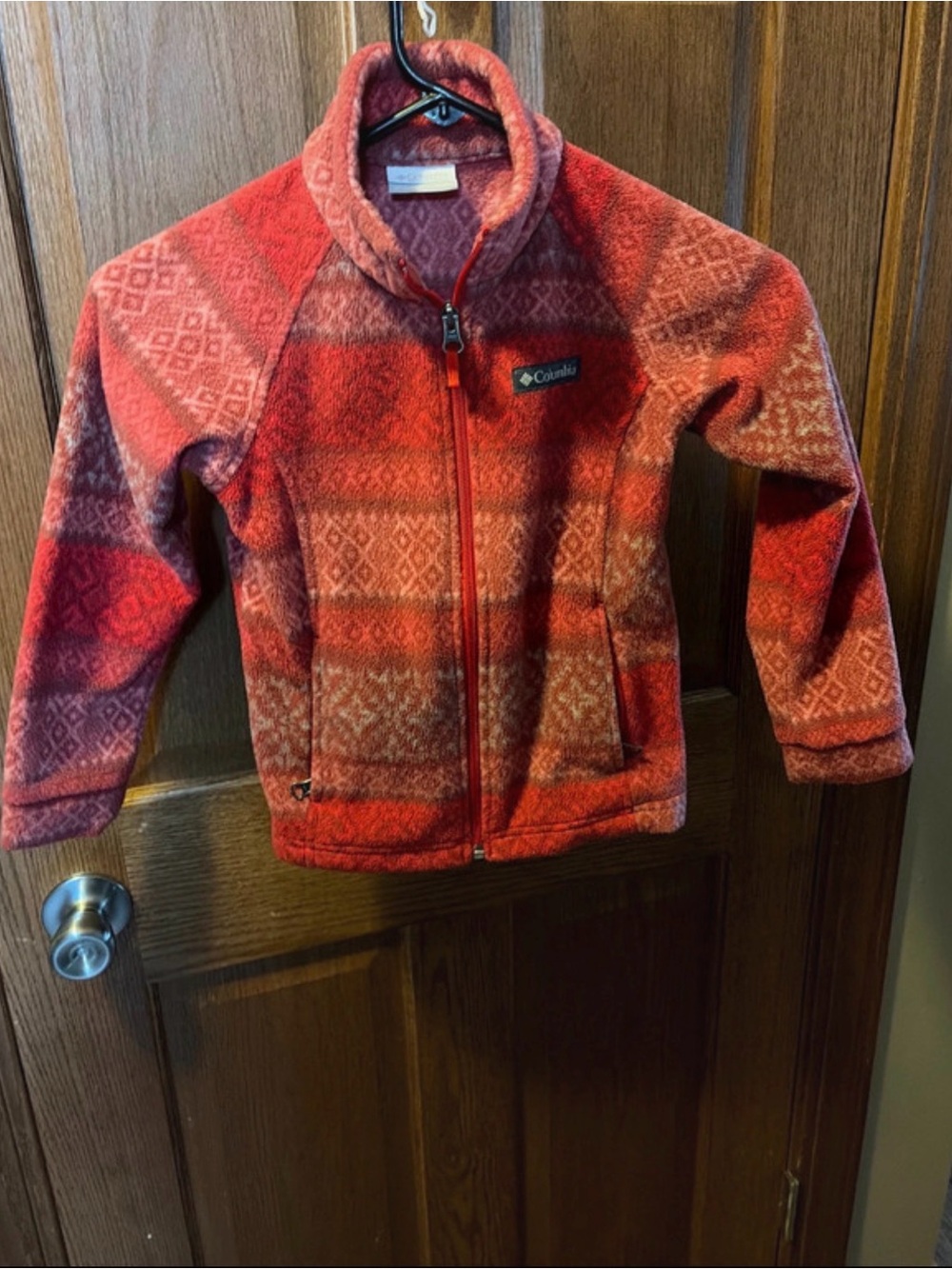 Columbia Red Patterned Kids' Fleece Jacket
